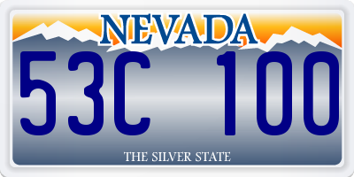 NV license plate 53C100