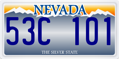 NV license plate 53C101