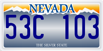 NV license plate 53C103