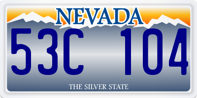 NV license plate 53C104
