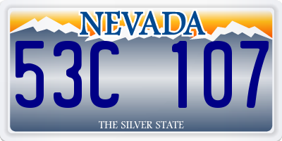 NV license plate 53C107