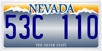 NV license plate 53C110