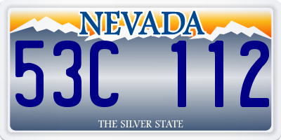 NV license plate 53C112