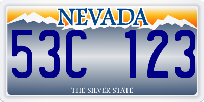 NV license plate 53C123