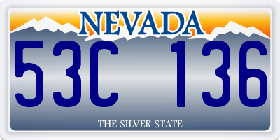 NV license plate 53C136