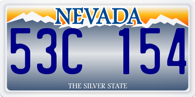 NV license plate 53C154