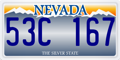 NV license plate 53C167