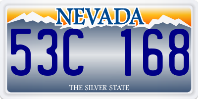 NV license plate 53C168