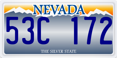 NV license plate 53C172
