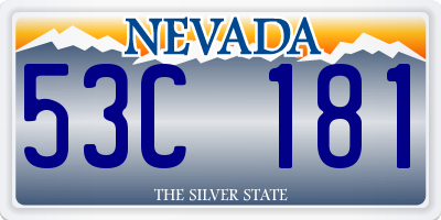 NV license plate 53C181