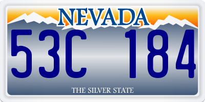 NV license plate 53C184