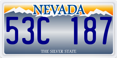 NV license plate 53C187