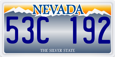 NV license plate 53C192