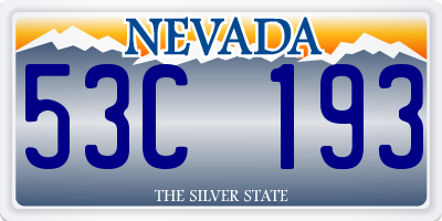 NV license plate 53C193