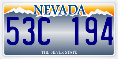 NV license plate 53C194