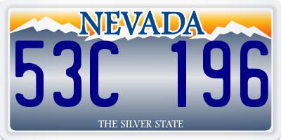 NV license plate 53C196