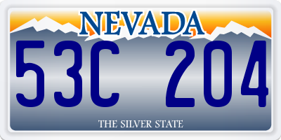 NV license plate 53C204