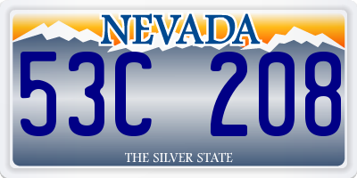 NV license plate 53C208