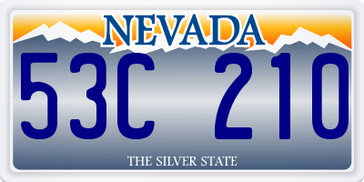 NV license plate 53C210