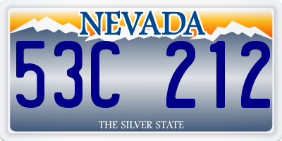 NV license plate 53C212