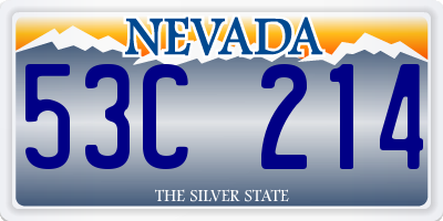 NV license plate 53C214