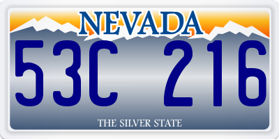 NV license plate 53C216