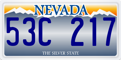 NV license plate 53C217