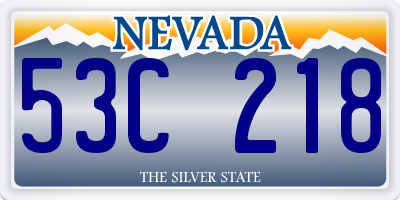 NV license plate 53C218