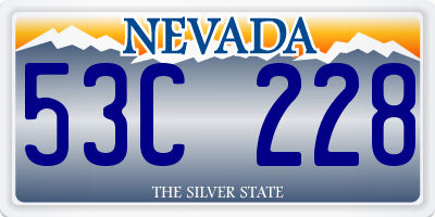 NV license plate 53C228