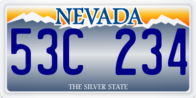 NV license plate 53C234