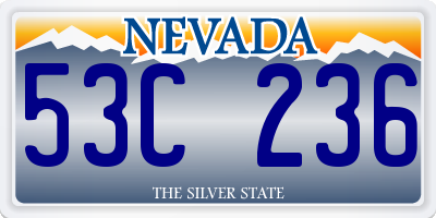 NV license plate 53C236