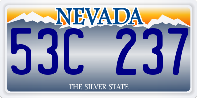 NV license plate 53C237