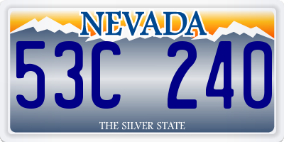 NV license plate 53C240