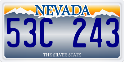 NV license plate 53C243