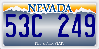 NV license plate 53C249