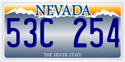 NV license plate 53C254