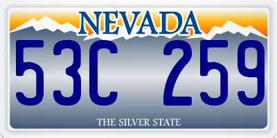 NV license plate 53C259