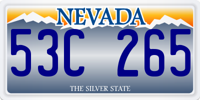 NV license plate 53C265
