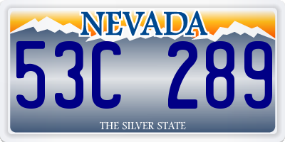 NV license plate 53C289