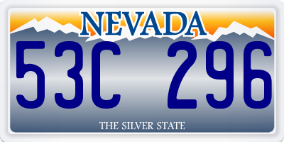 NV license plate 53C296