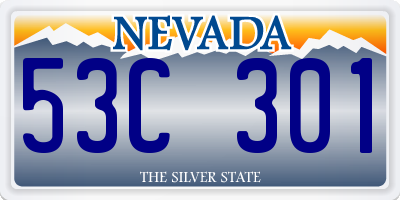 NV license plate 53C301