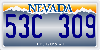 NV license plate 53C309