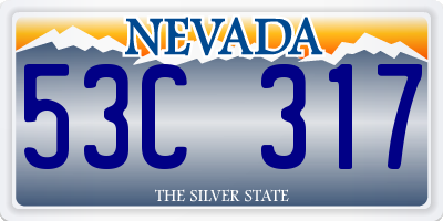 NV license plate 53C317