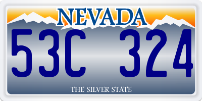 NV license plate 53C324