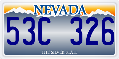 NV license plate 53C326