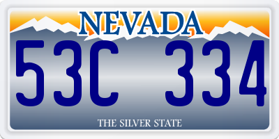 NV license plate 53C334