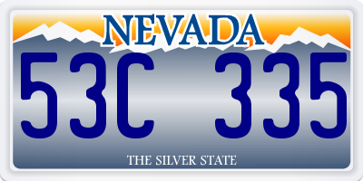 NV license plate 53C335