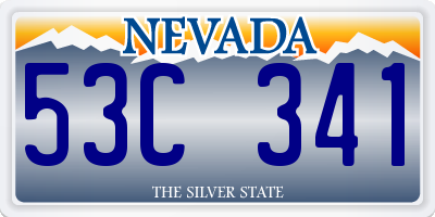 NV license plate 53C341