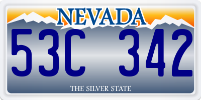 NV license plate 53C342