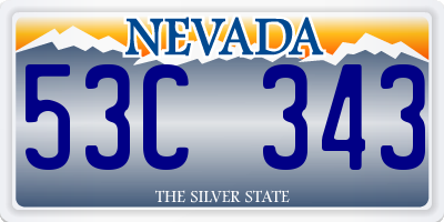 NV license plate 53C343